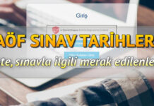 AÖF Sınav Tarihleri Belli Oldu, AÖF Sınav Giriş Ekranı AÖF Sınav Tarihi