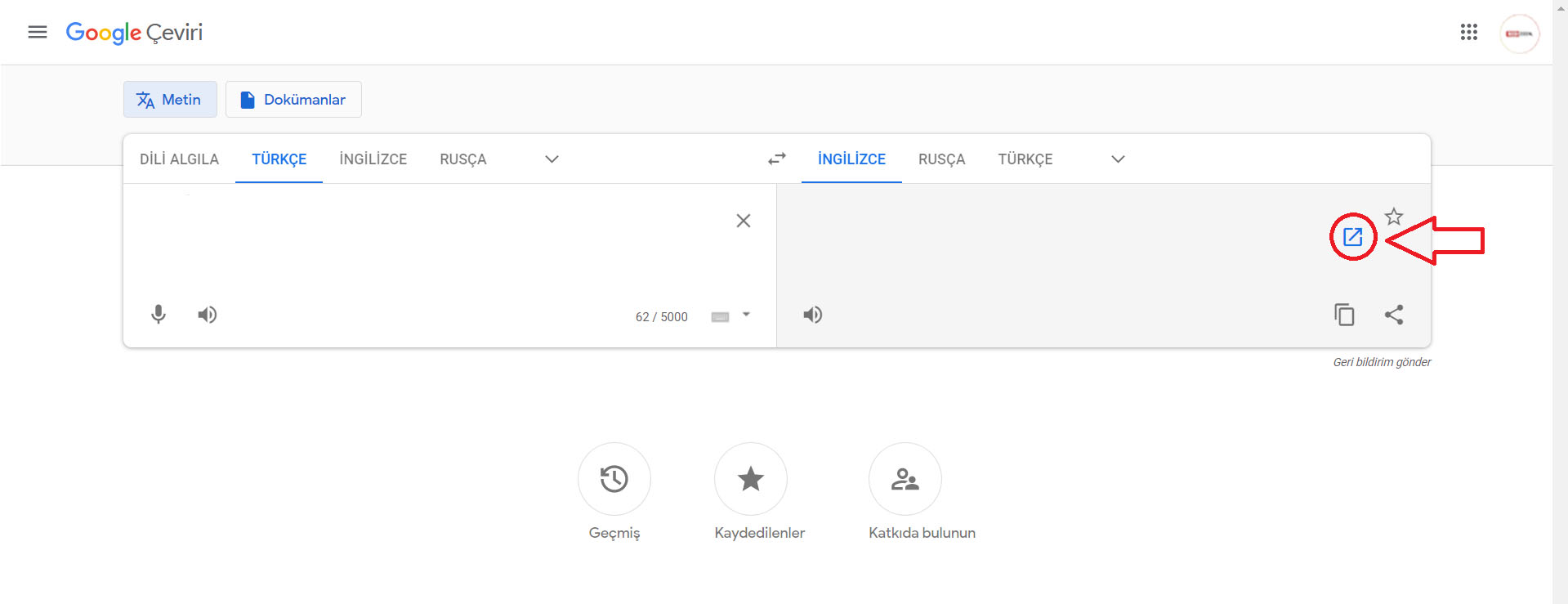 Google Tam Sayfa Çeviri